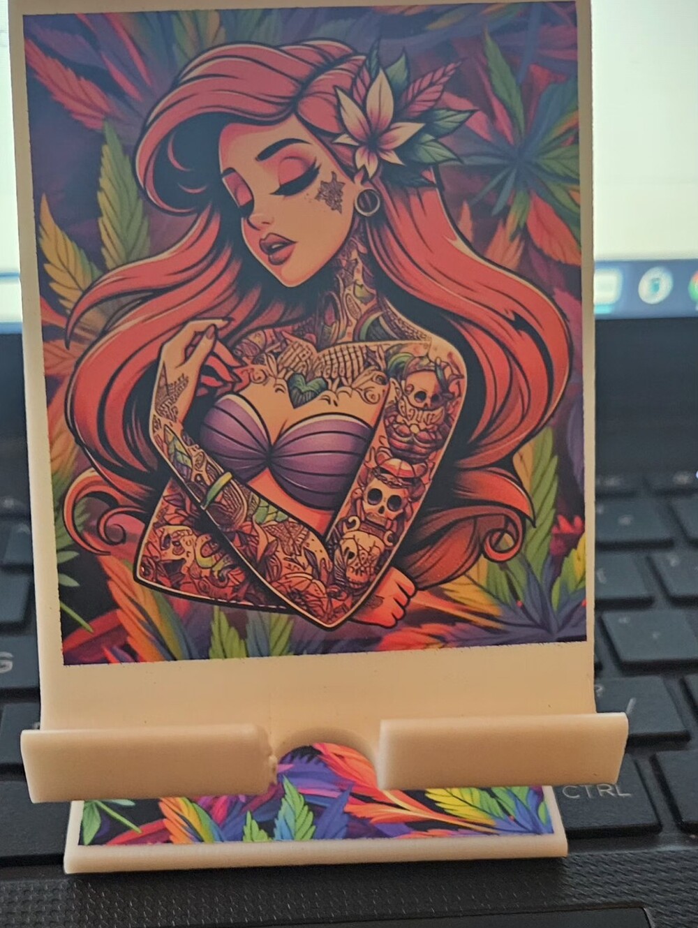 Tattooed Mermaid Phone Stand – Desk Decor That Actually Gets Compliments